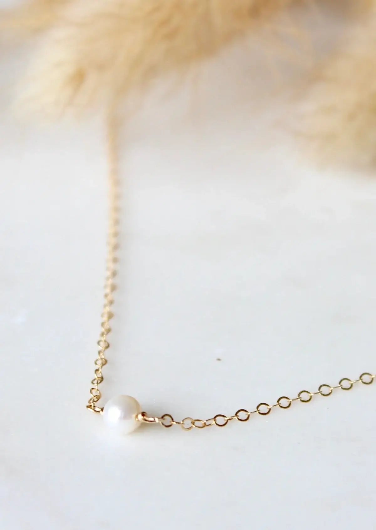 Tiny Freshwater Pearl Necklace | 14kt Gold Fill + Silver: 14kt Gold Fill