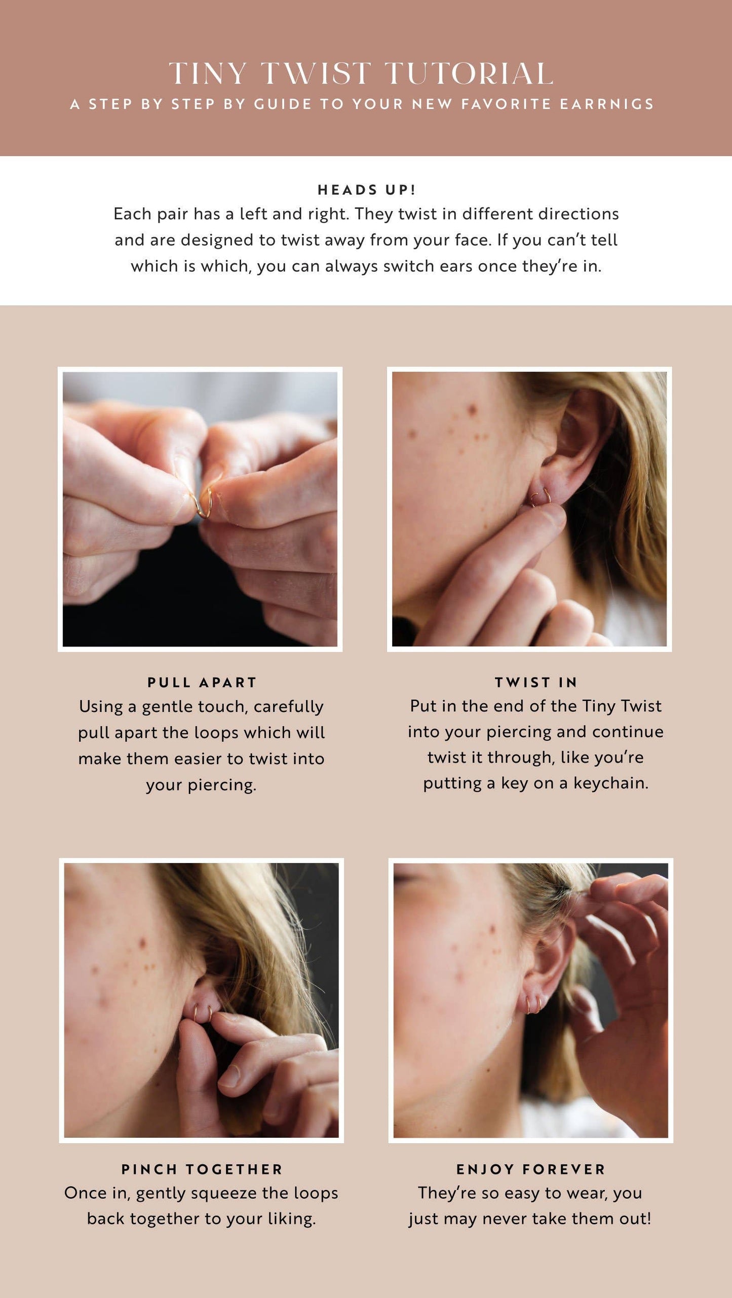 Tiny Twist Earrings | 14kt Gold Fill + Sterling Silver: Larger - 8MM / Classic / 14kt Gold Fill