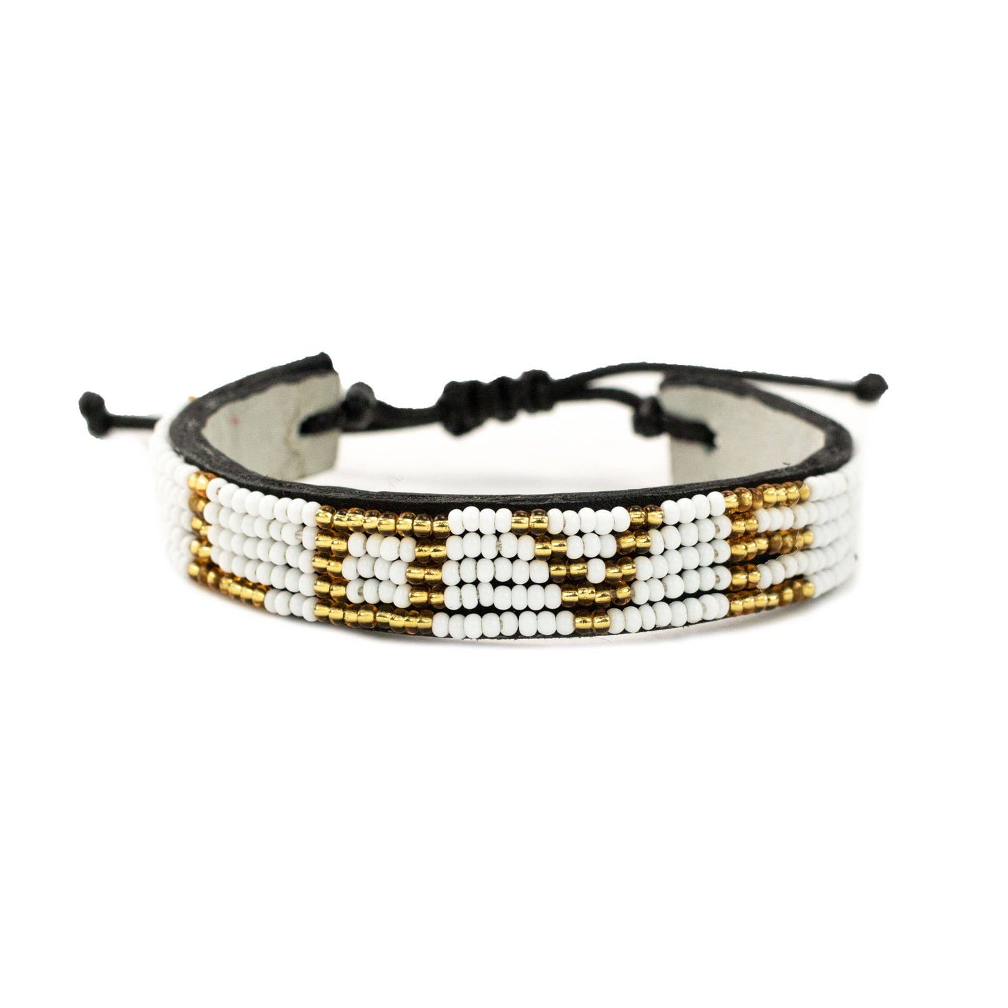 LOVE Beaded Bracelet - White/ Gold