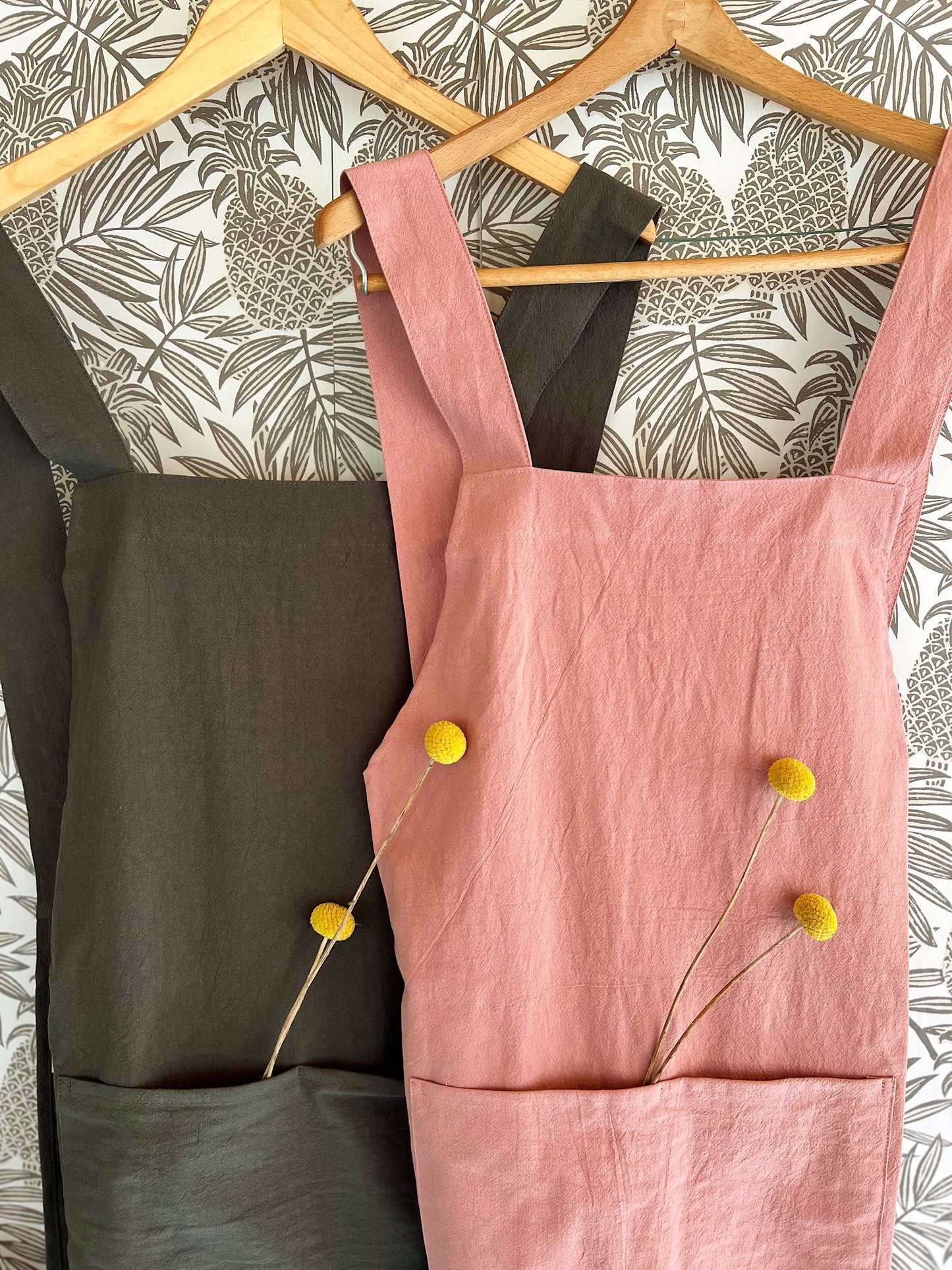 Cross Back Apron: Mustard Yellow