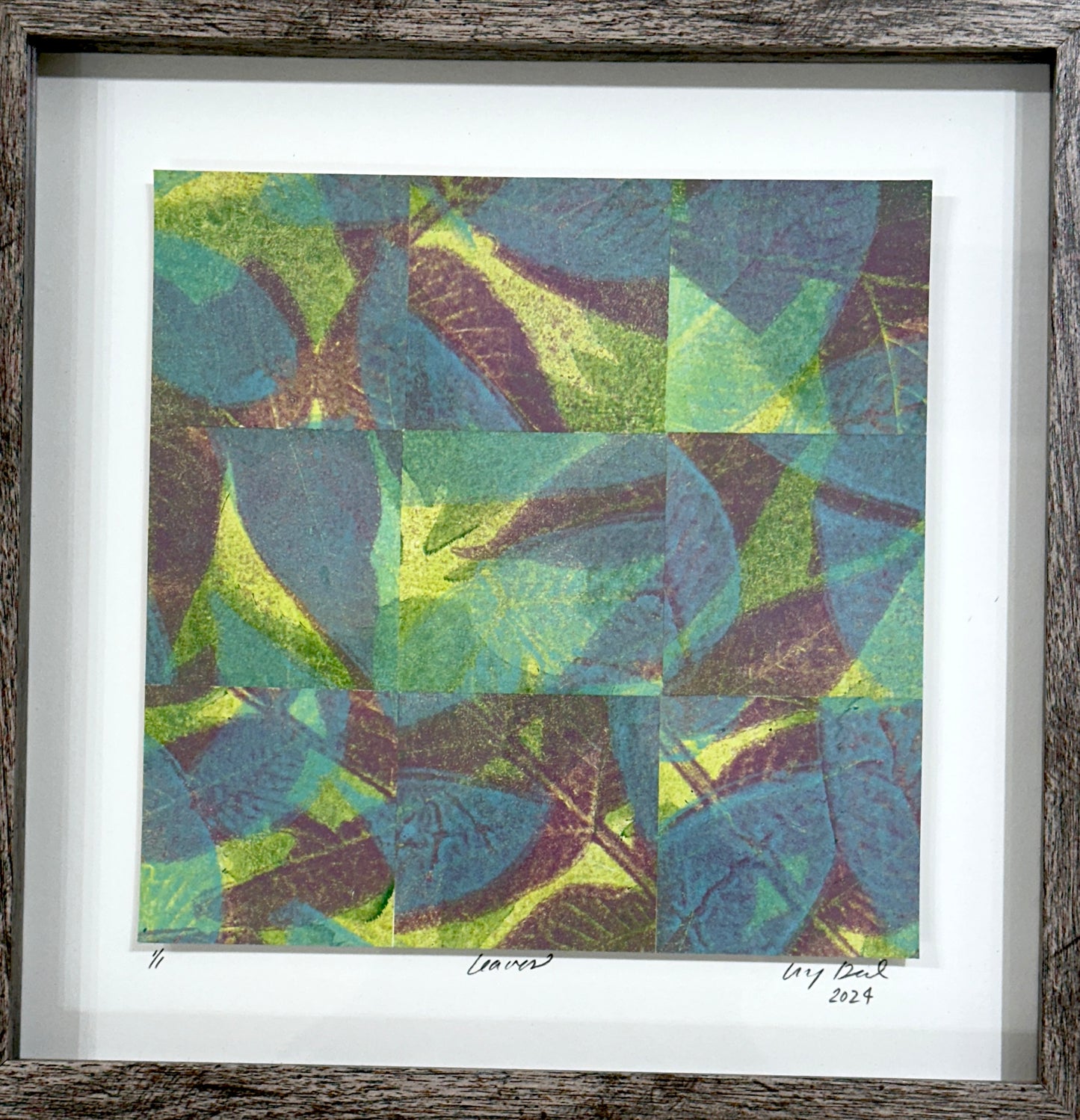 Amy Deal: Leaves Framed Monoprint #14