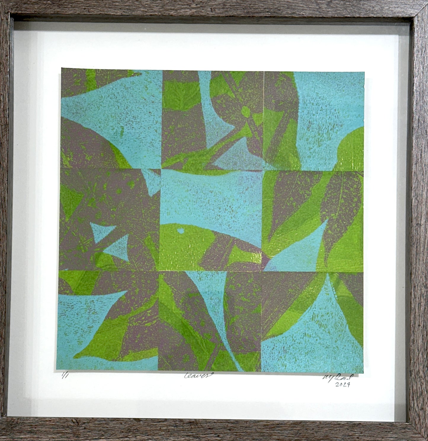 Amy Deal: Leaves Framed Monoprint #15