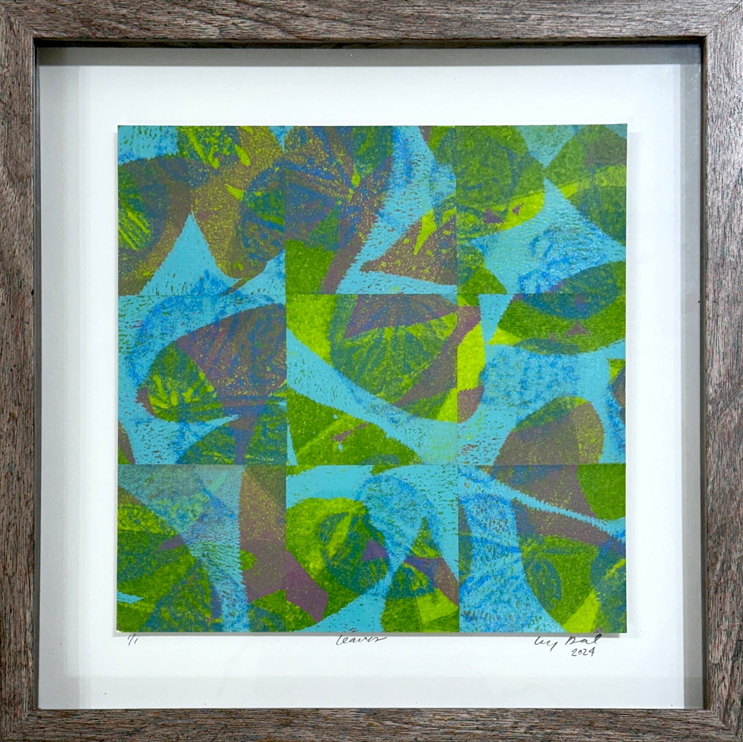 Amy Deal: Leaves Framed Monoprint #17