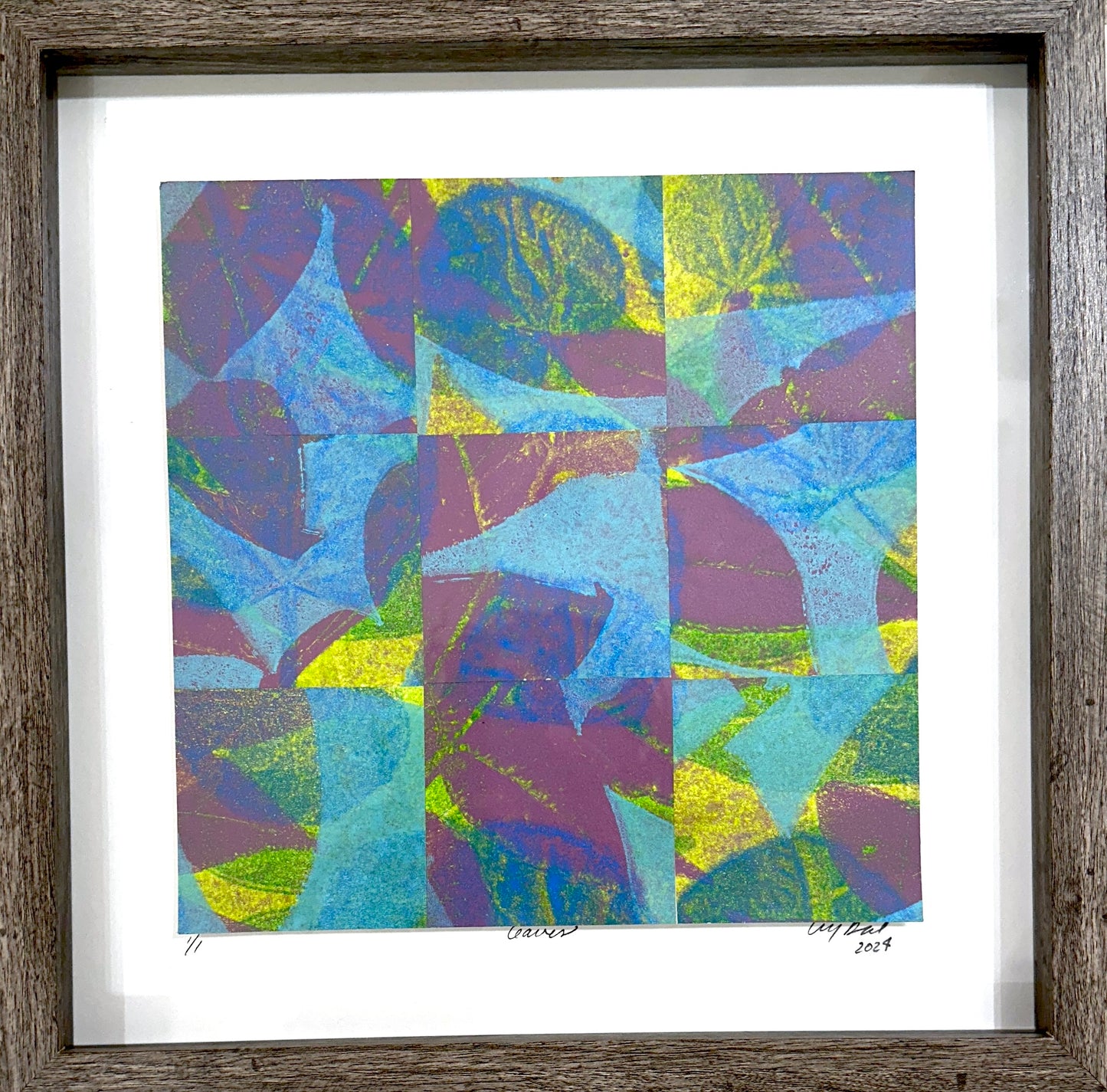 Amy Deal: Leaves Framed Monoprint #6