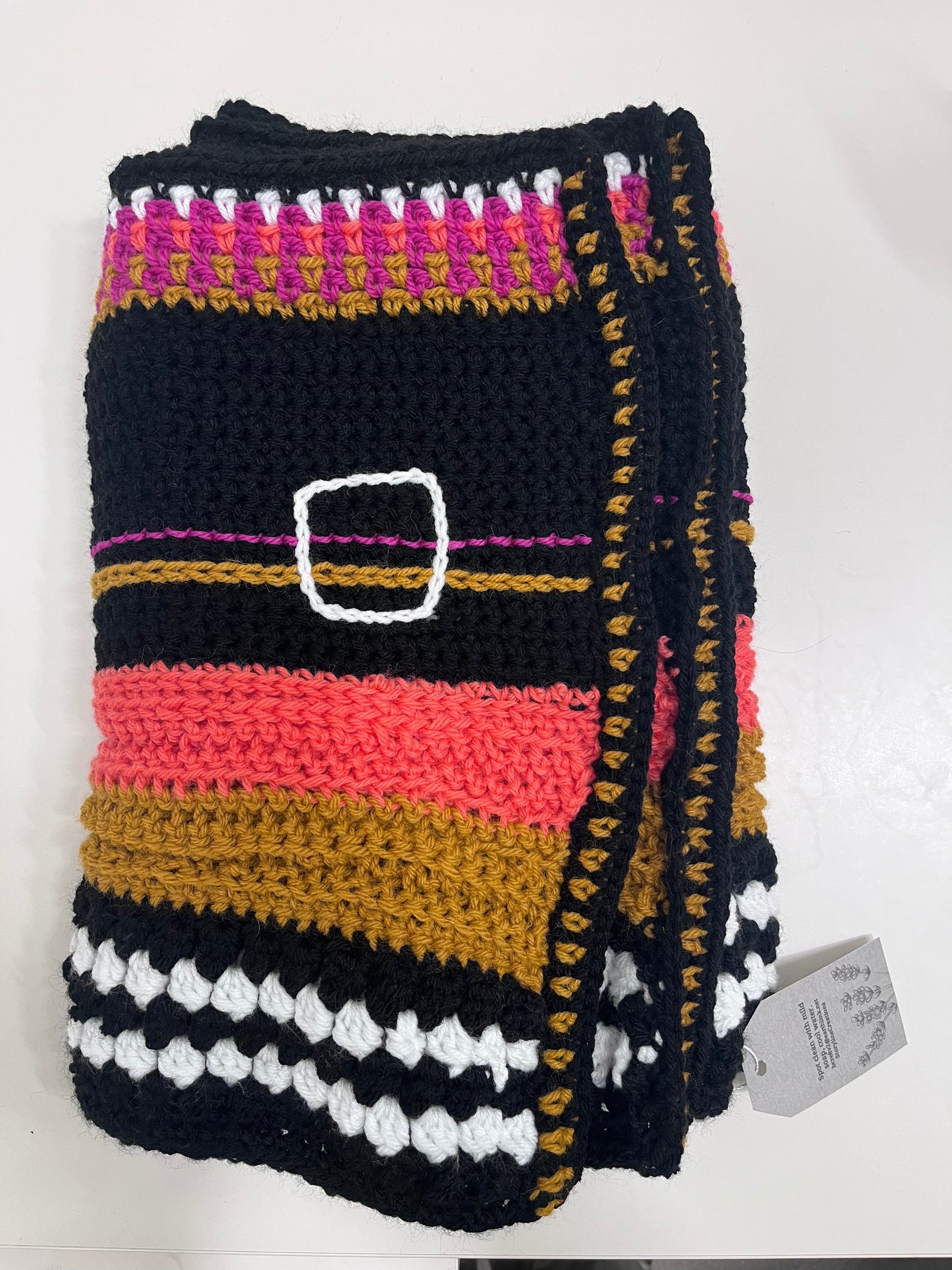 Susan Brockman - Multicolored Mixed Fiber Bulky Yarn Scarf