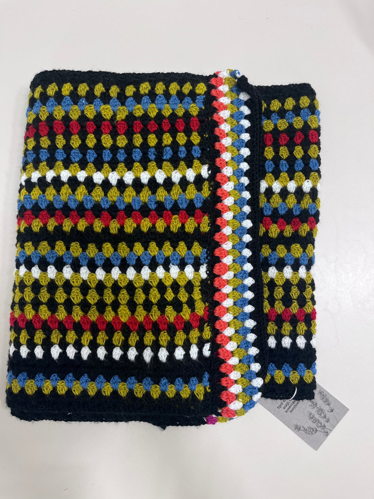 Susan Brockman - Multicolored Long Scarf w/ Granny Stitch