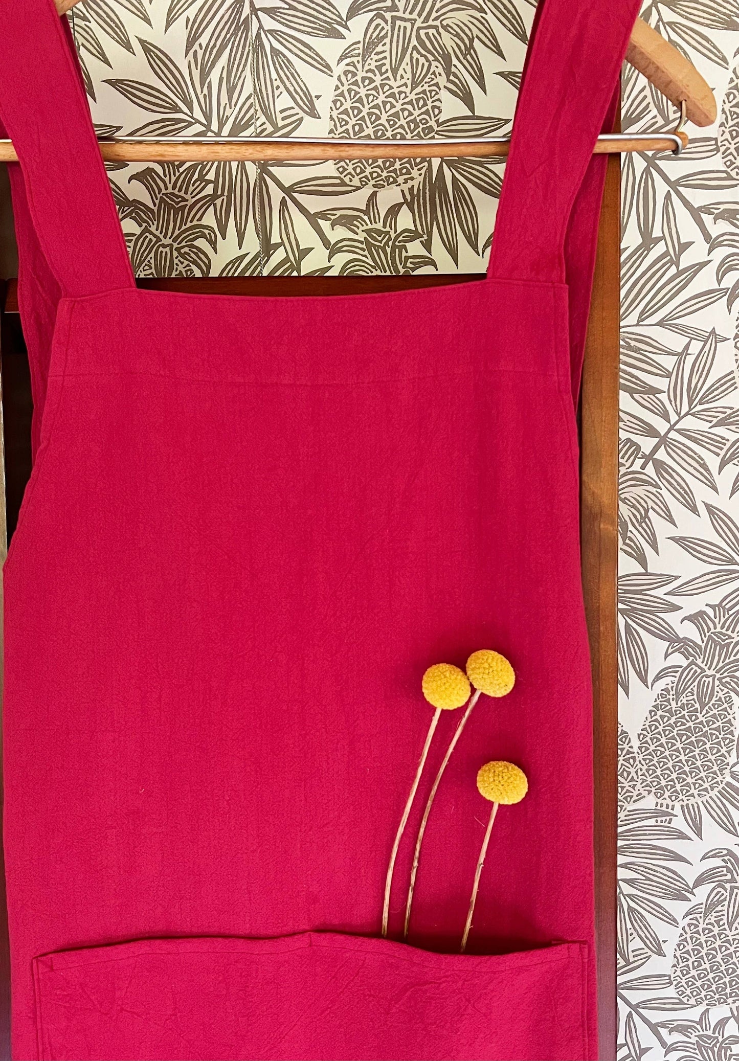 Cross Back Apron: Mustard Yellow
