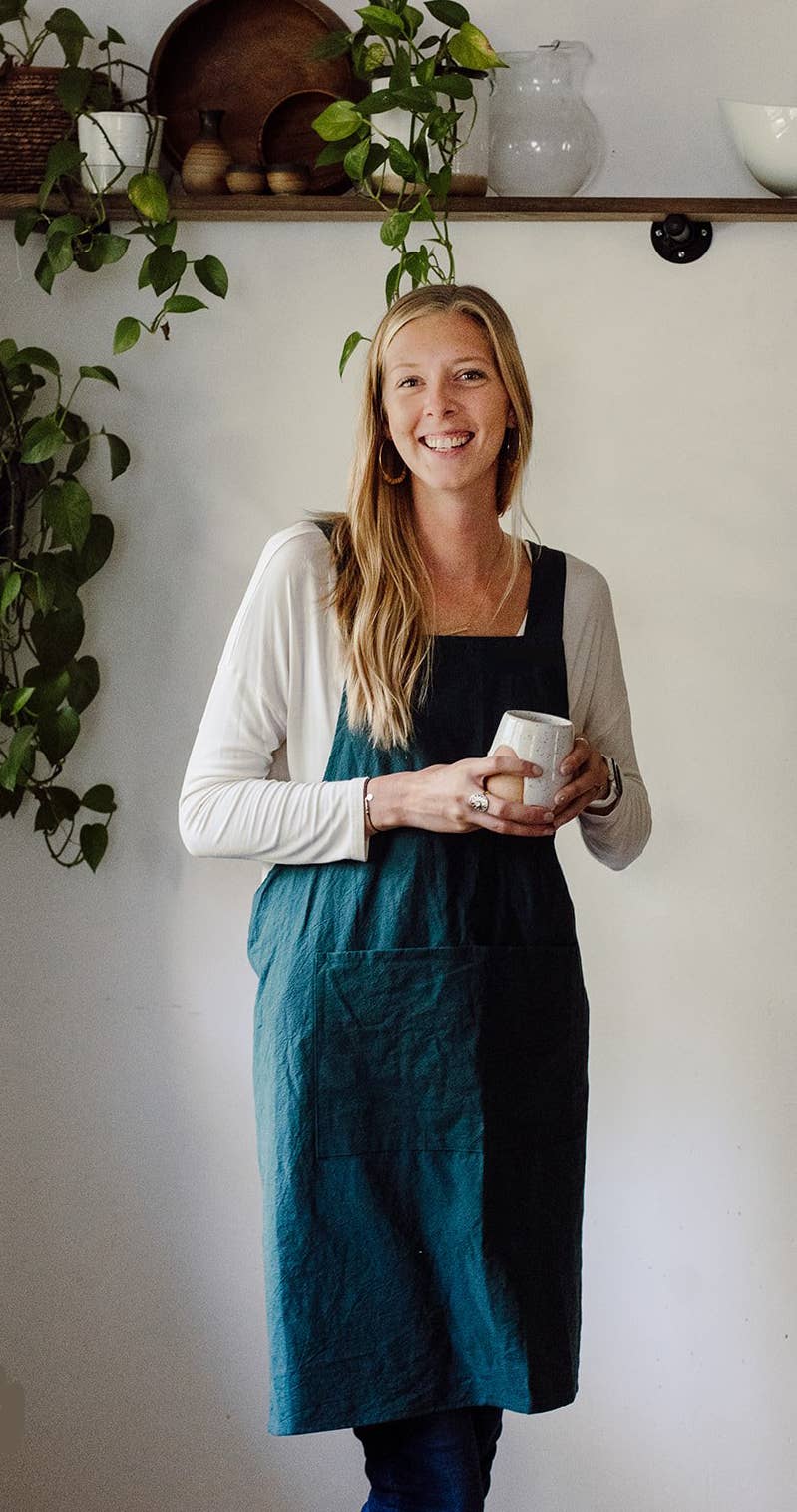 Cross Back Apron: Mustard Yellow