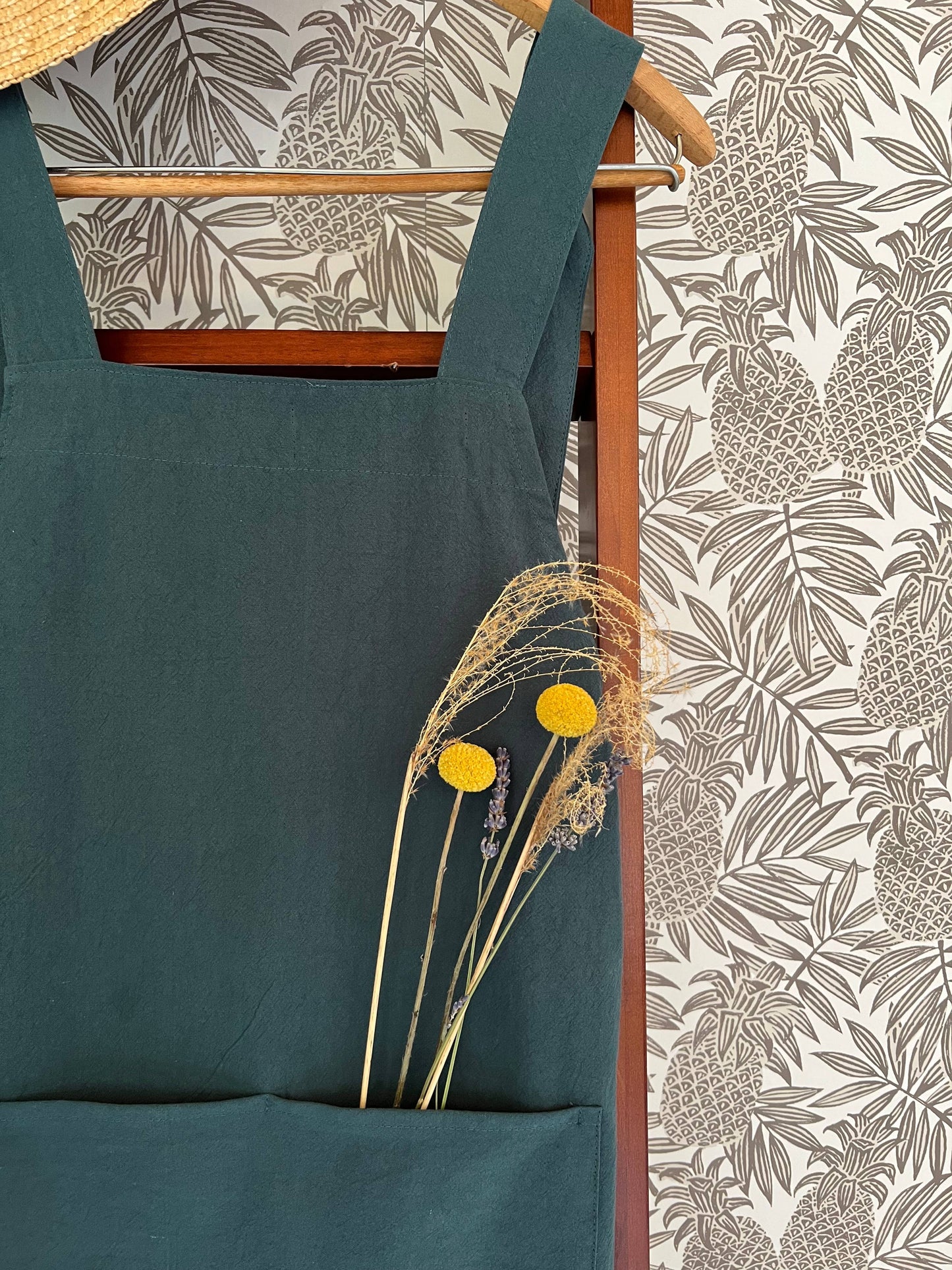 Cross Back Apron: Sky Blue