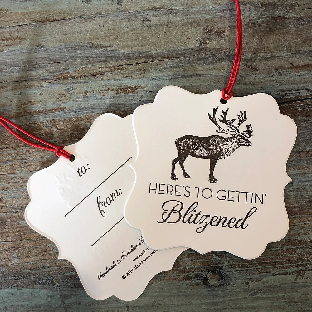 Blitzened Wine Tag