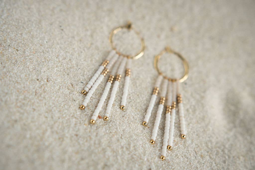 Huggie Native Seed Bead Earrings
