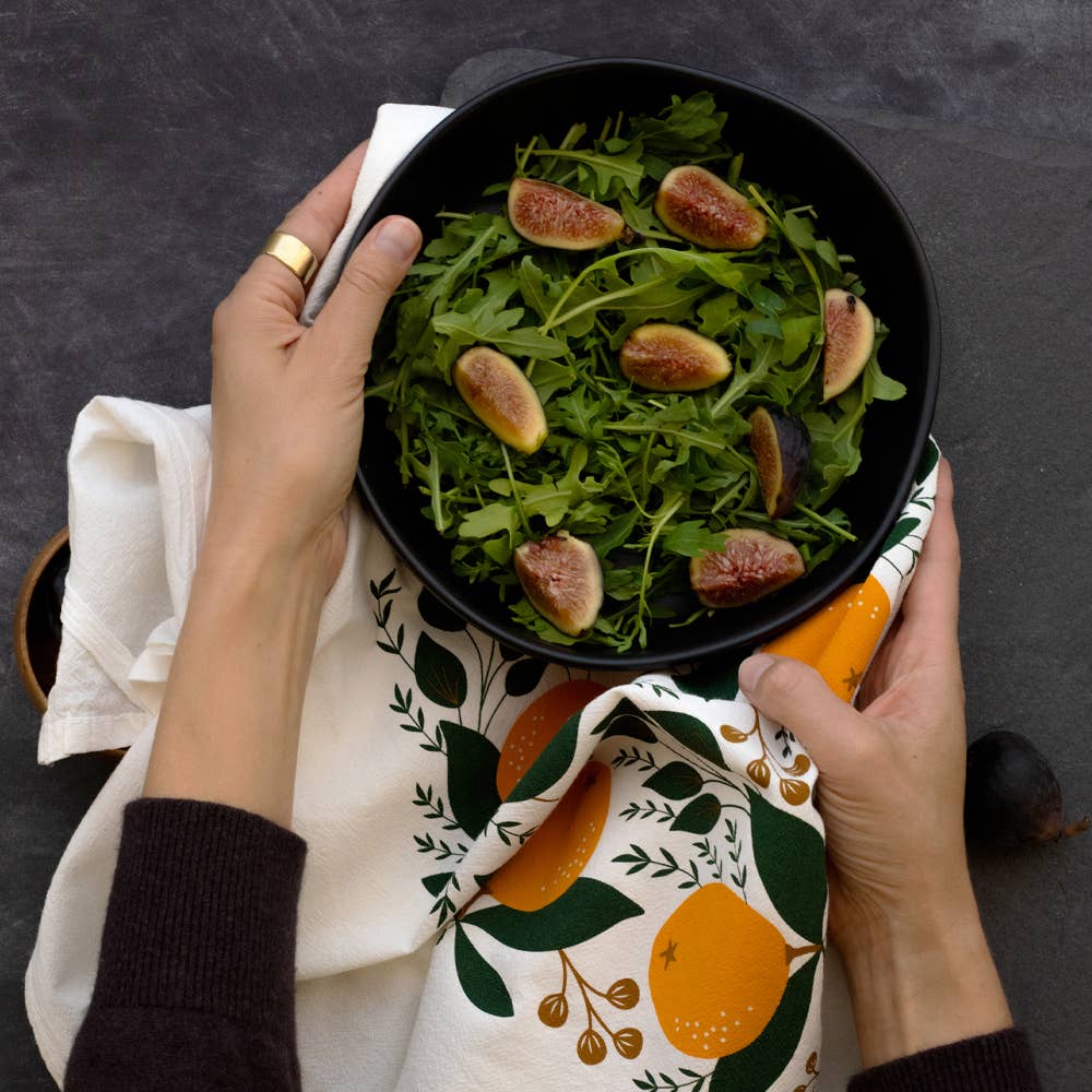 Winter Oranges Tea Towel | Kitchen Decor | Holiday