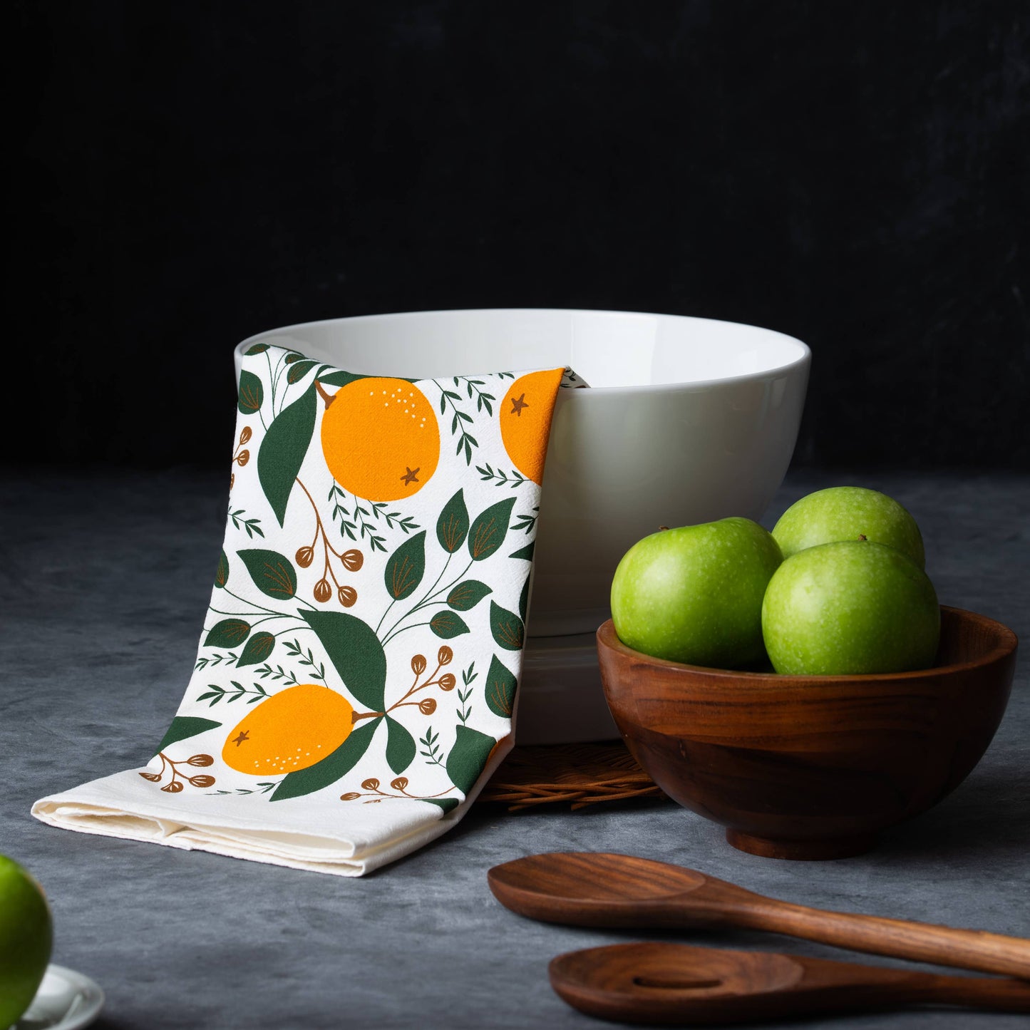 Winter Oranges Tea Towel | Kitchen Decor | Holiday