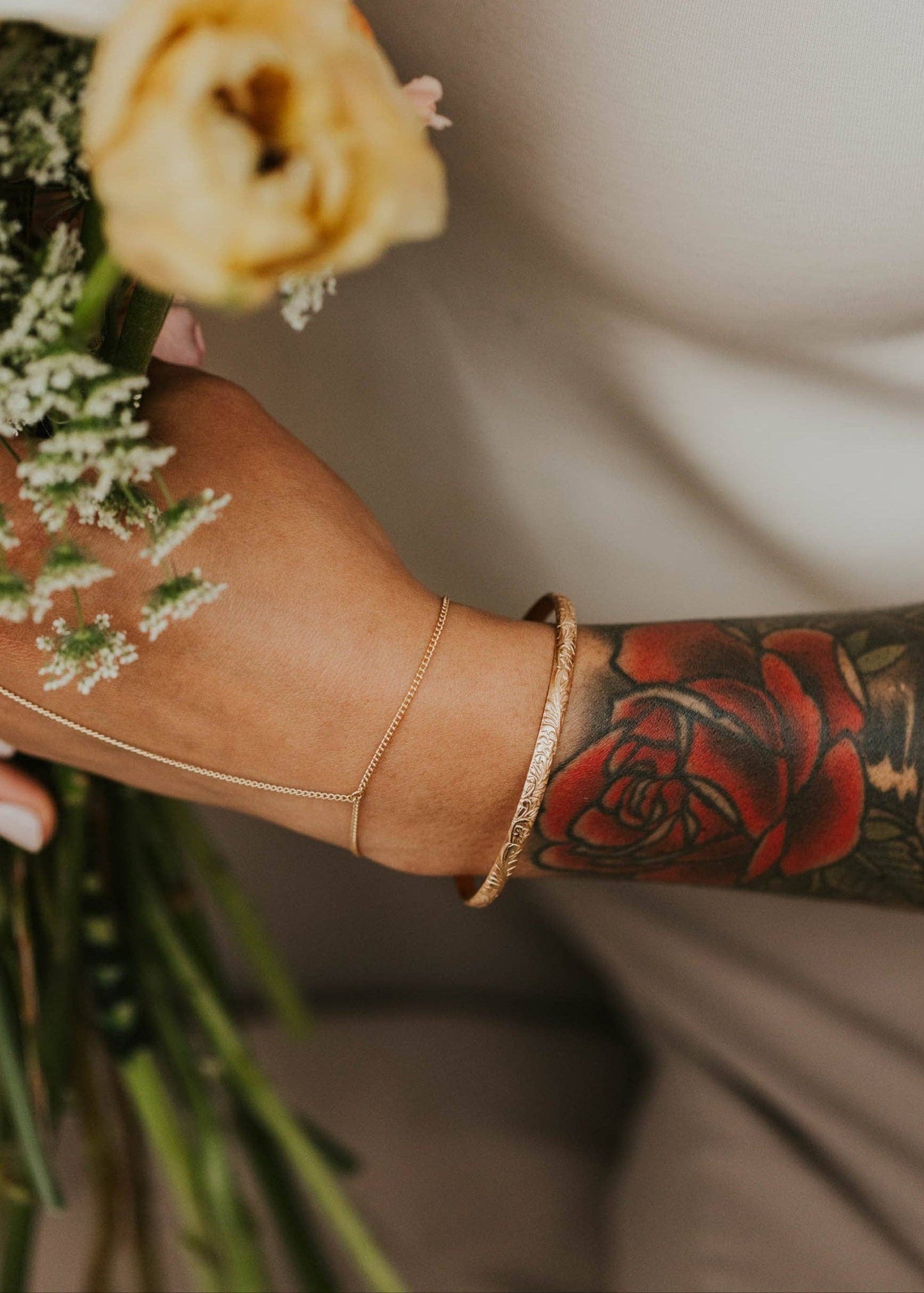 Flora Cuff | 14kt Gold Fill + Sterling Silver: 14kt Gold Fill