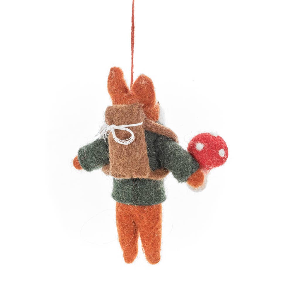 Handmade Felt Frankie Foraging Fox Decoration