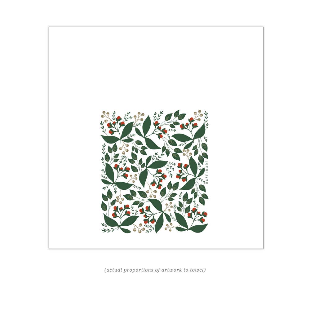 Winter Berry Tea Towel | Kitchen Decor | Holiday