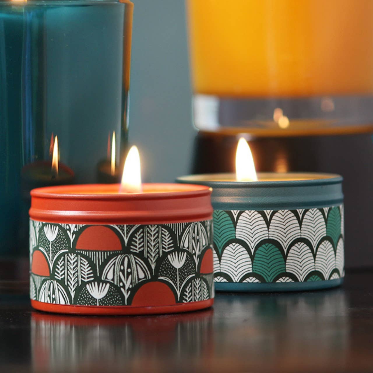 Tin Candles – 100% Pure Beeswax – Illuminate Collection: Clementine & Spruce