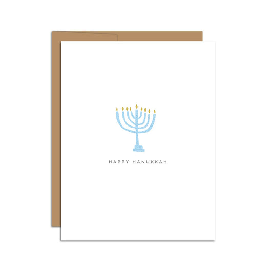 Happy Hanukkah Menorah Greeting Card | Holiday Card