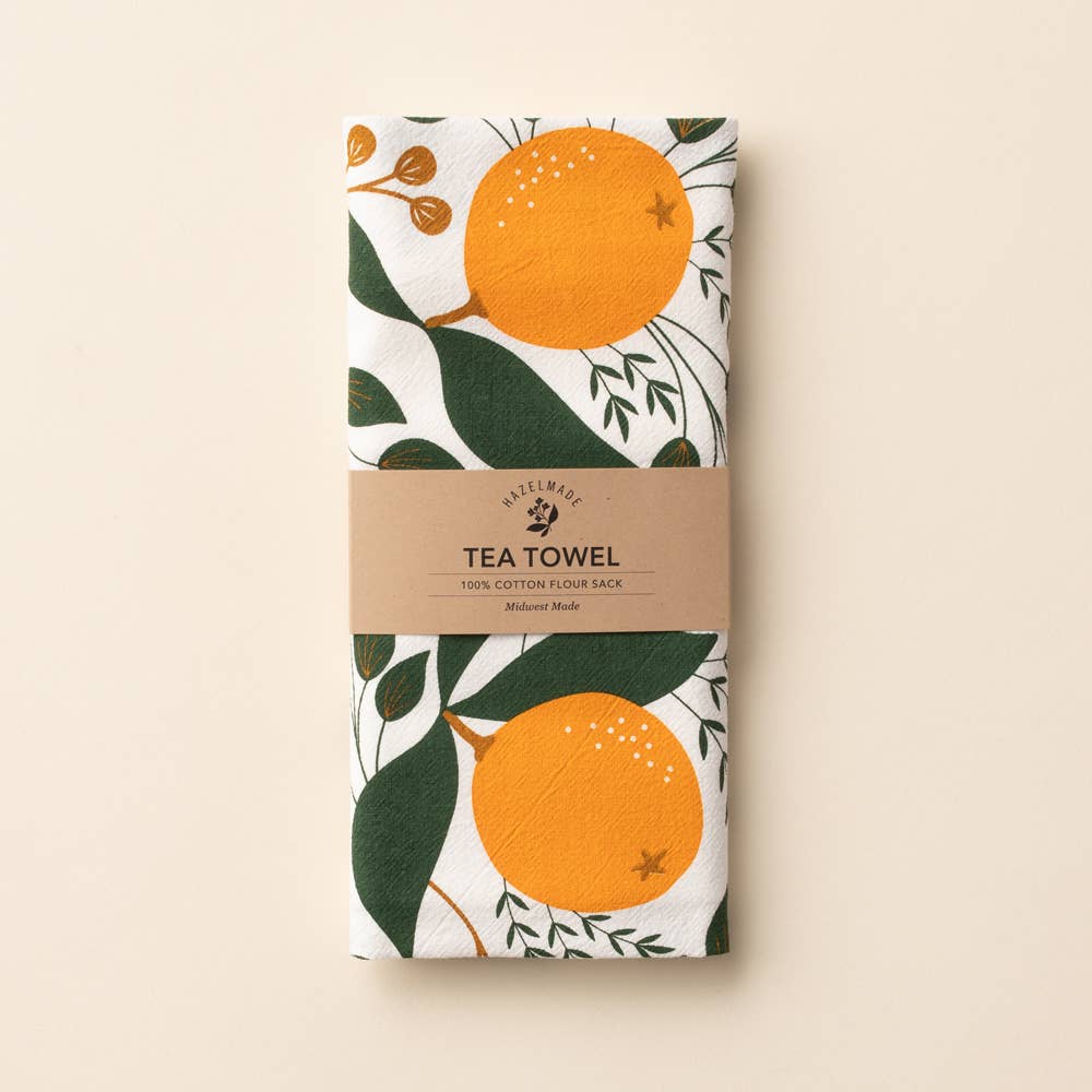 Winter Oranges Tea Towel | Kitchen Decor | Holiday