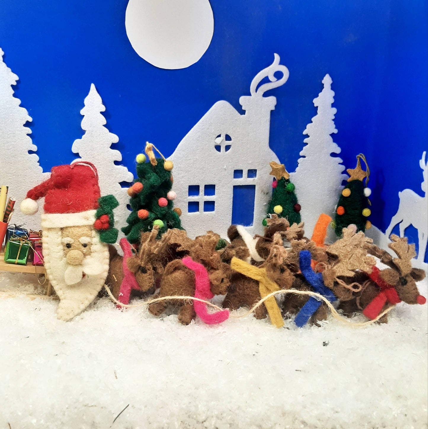 Handmade Felt Traditional Santa Christmas Tree Hanging Decor