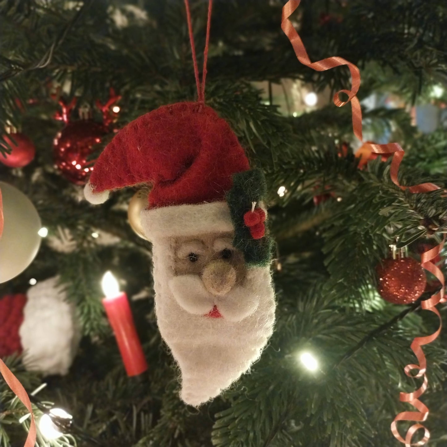 Handmade Felt Traditional Santa Christmas Tree Hanging Decor