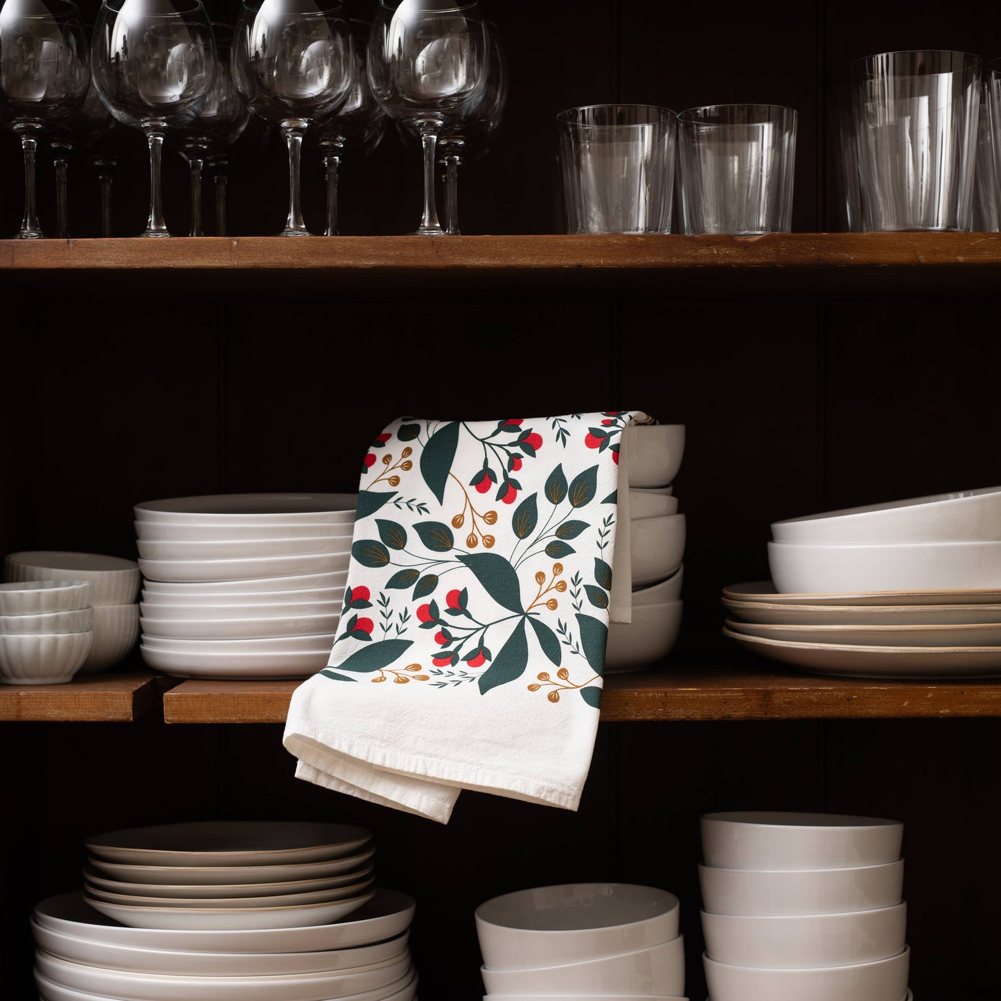 Winter Berry Tea Towel | Kitchen Decor | Holiday