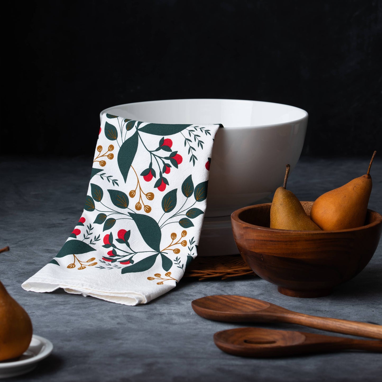 Winter Berry Tea Towel | Kitchen Decor | Holiday