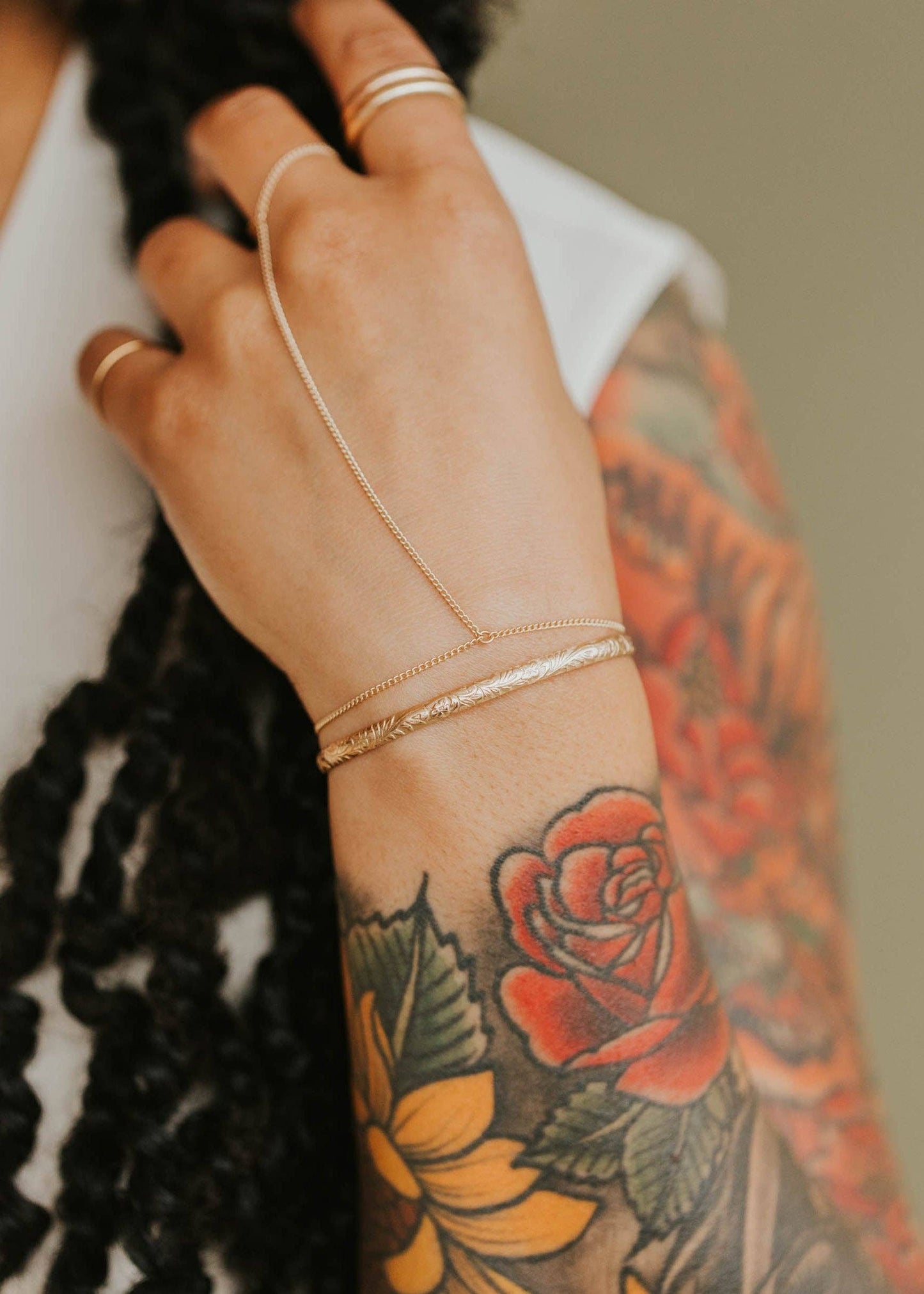 Flora Cuff | 14kt Gold Fill + Sterling Silver: 14kt Gold Fill
