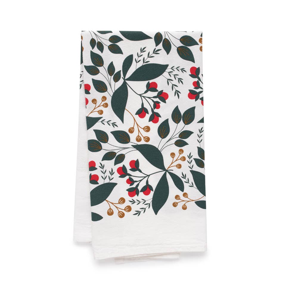 Winter Berry Tea Towel | Kitchen Decor | Holiday