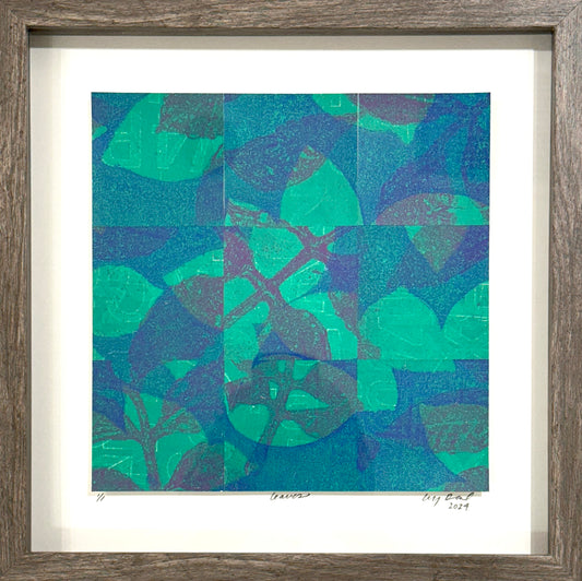 Amy Deal: Leaves Framed Monoprint #10