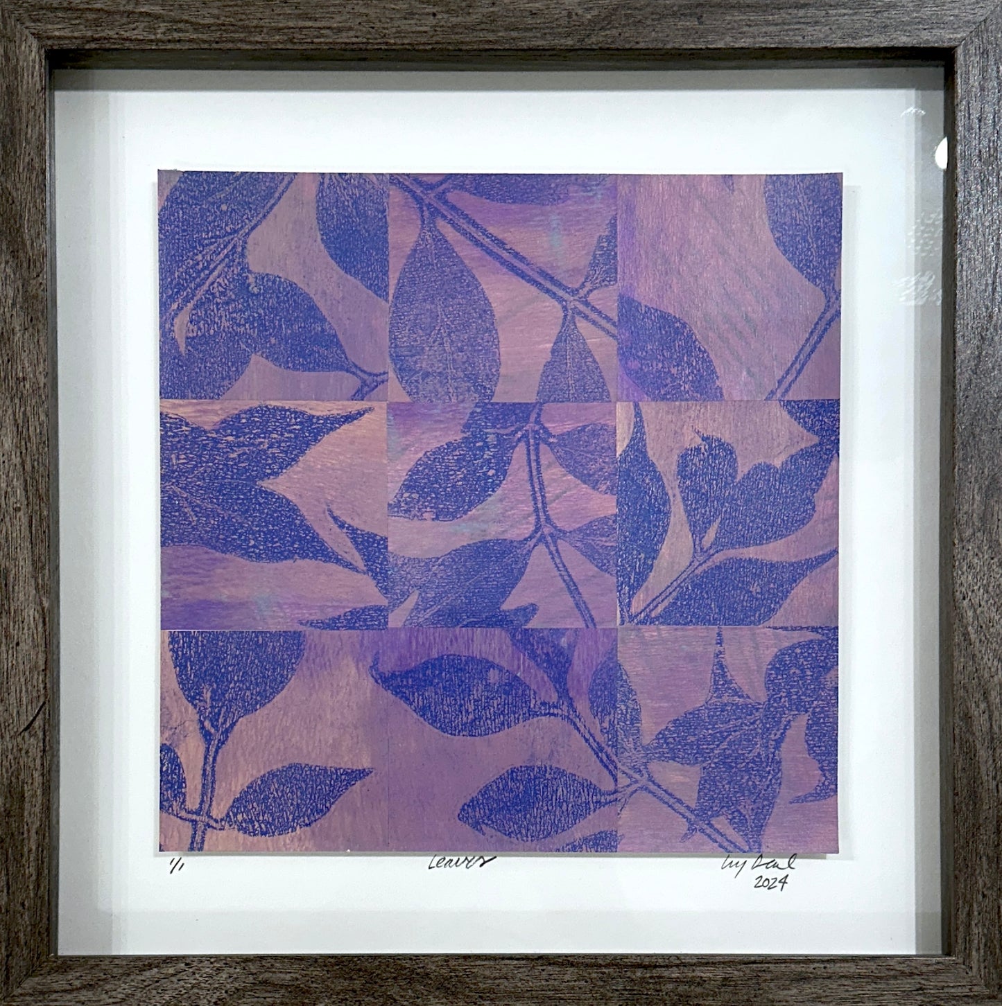 Amy Deal: Leaves Framed Monoprint #19