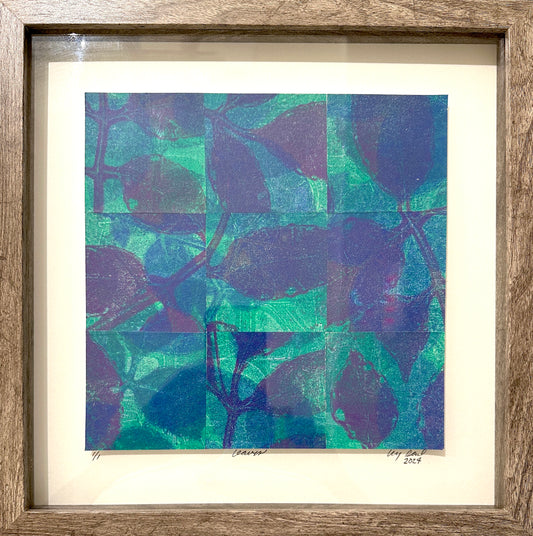 Amy Deal: Leaves Framed Monoprint #2