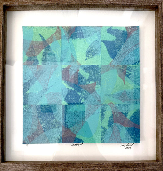 Amy Deal: Leaves Framed Monoprint #3