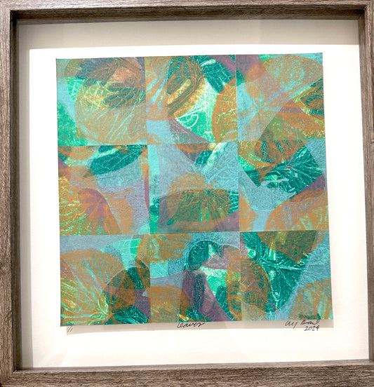 Amy Deal: Leaves Framed Monoprint #4