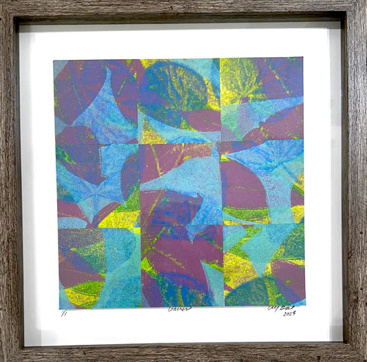 Amy Deal: Leaves Framed Monoprint #6