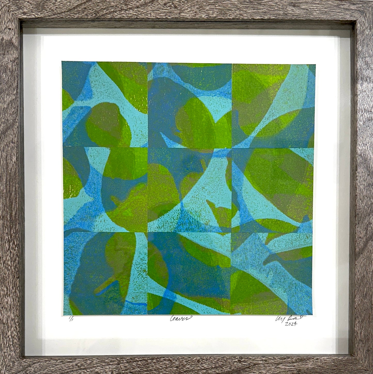 Amy Deal: Leaves Framed Monoprint #7