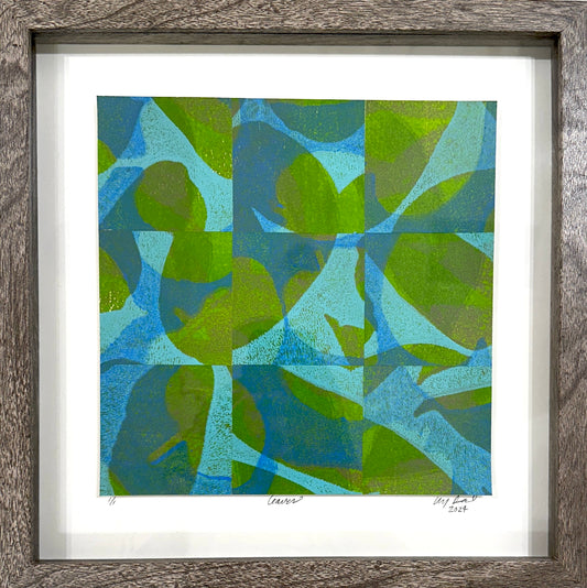 Amy Deal: Leaves Framed Monoprint #7