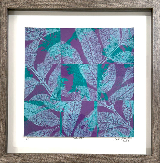 Amy Deal: Leaves Framed Monoprint #8