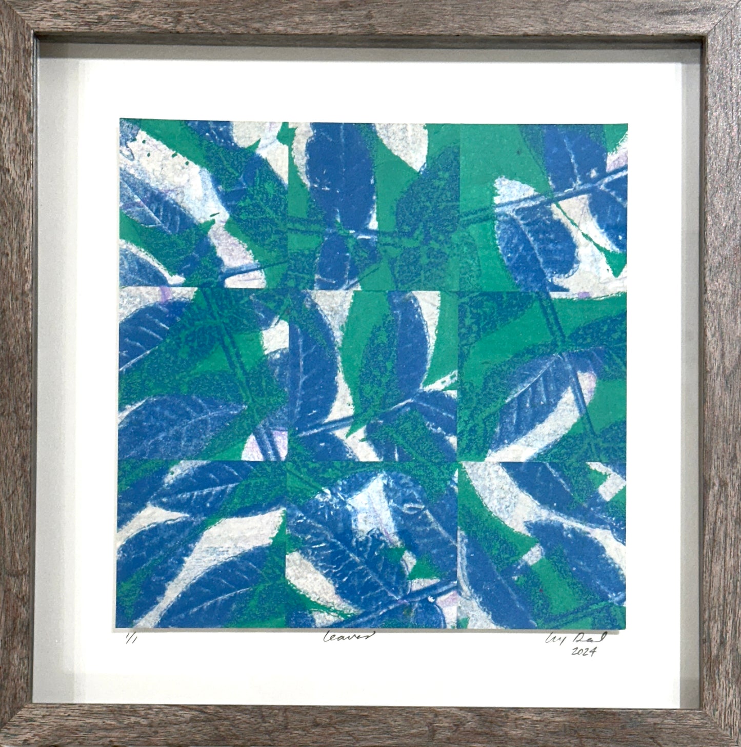 Amy Deal: Leaves Framed Monoprint #9