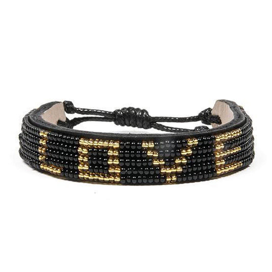 LOVE Beaded Bracelet - Black/Gold