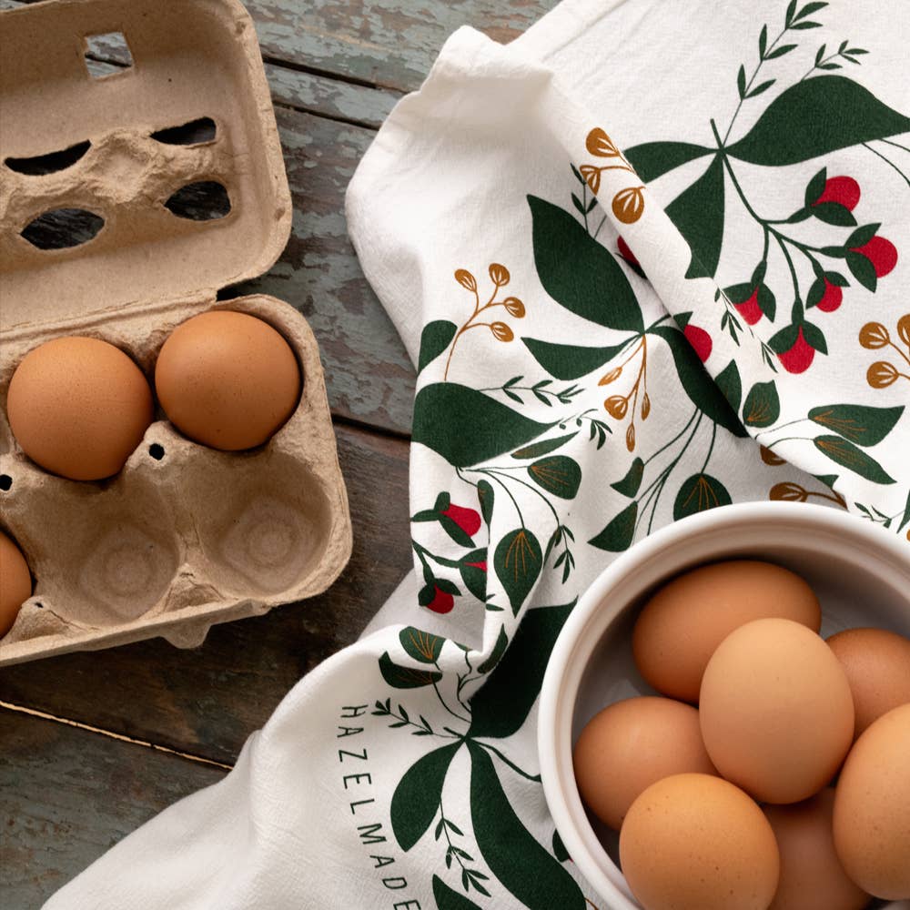 Winter Berry Tea Towel | Kitchen Decor | Holiday