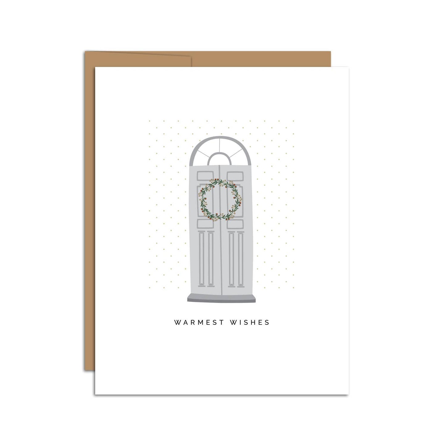 Warmest Wishes Wreath Holiday Card | Christmas Card