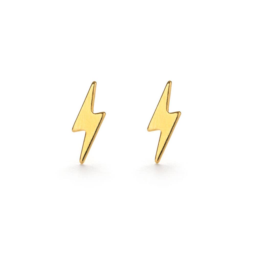 Lightning Bolt Studs: Gold