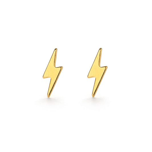Lightning Bolt Studs: Gold