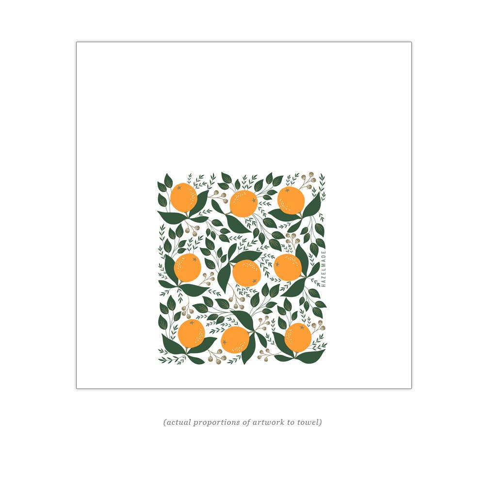 Winter Oranges Tea Towel | Kitchen Decor | Holiday