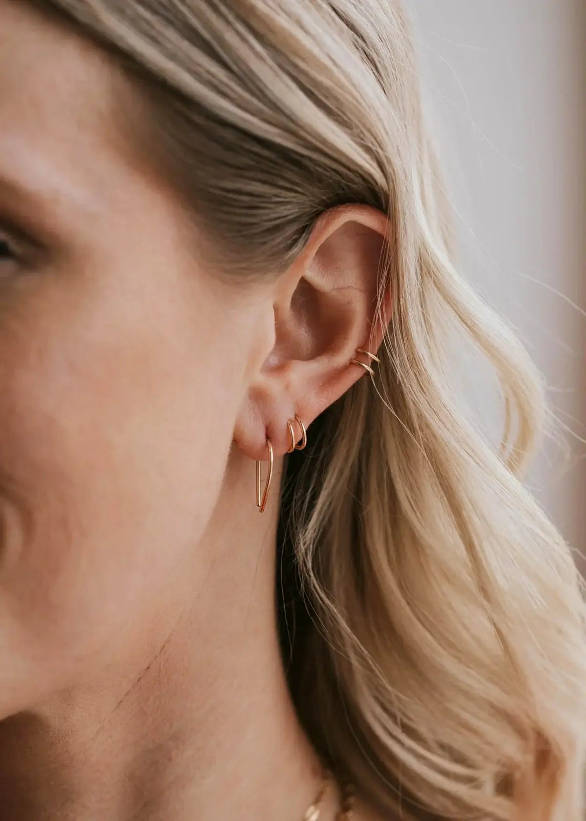 Tiny Horseshoe Earrings | 14kt Gold Fill + Sterling Silver: 14kt Gold Fill