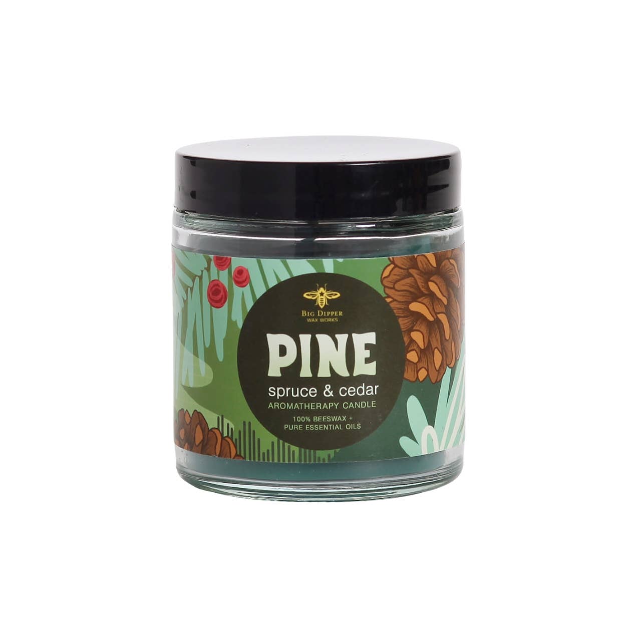 Apothecary Glass Candles – Beeswax Aromatherapy – Holiday: Pine