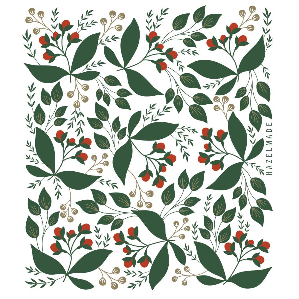 Winter Berry Tea Towel | Kitchen Decor | Holiday