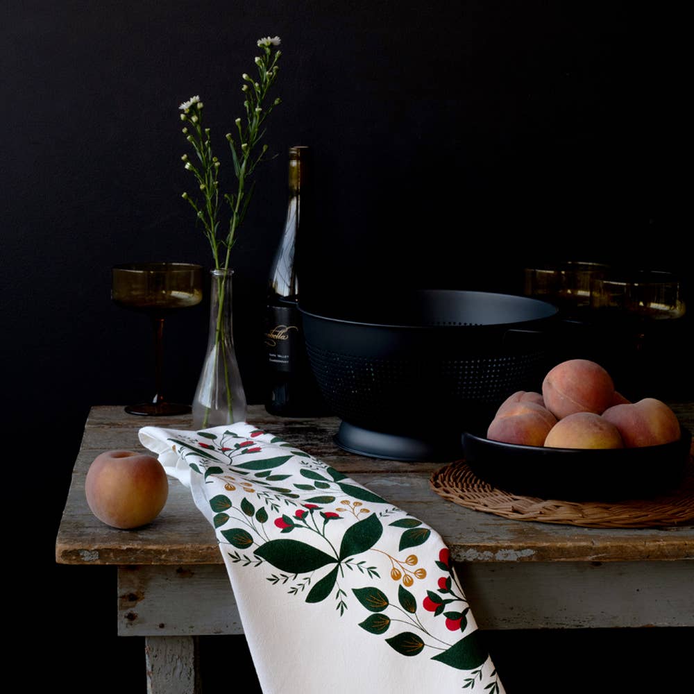 Winter Berry Tea Towel | Kitchen Decor | Holiday