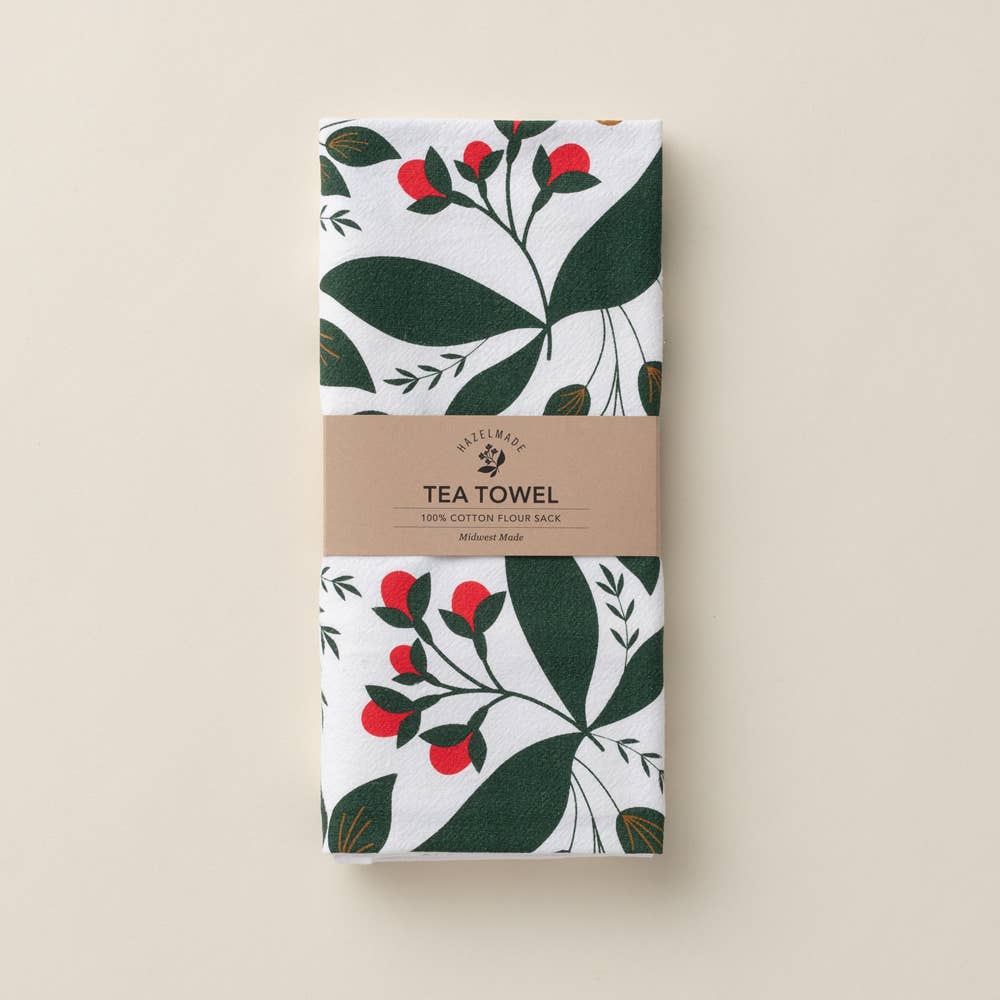 Winter Berry Tea Towel | Kitchen Decor | Holiday